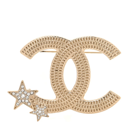 Chanel Crystal CC Star Brooch Gold 1 of 4