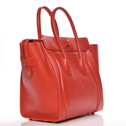 Celine Baby Calfskin Mini Luggage Red 3 of 7
