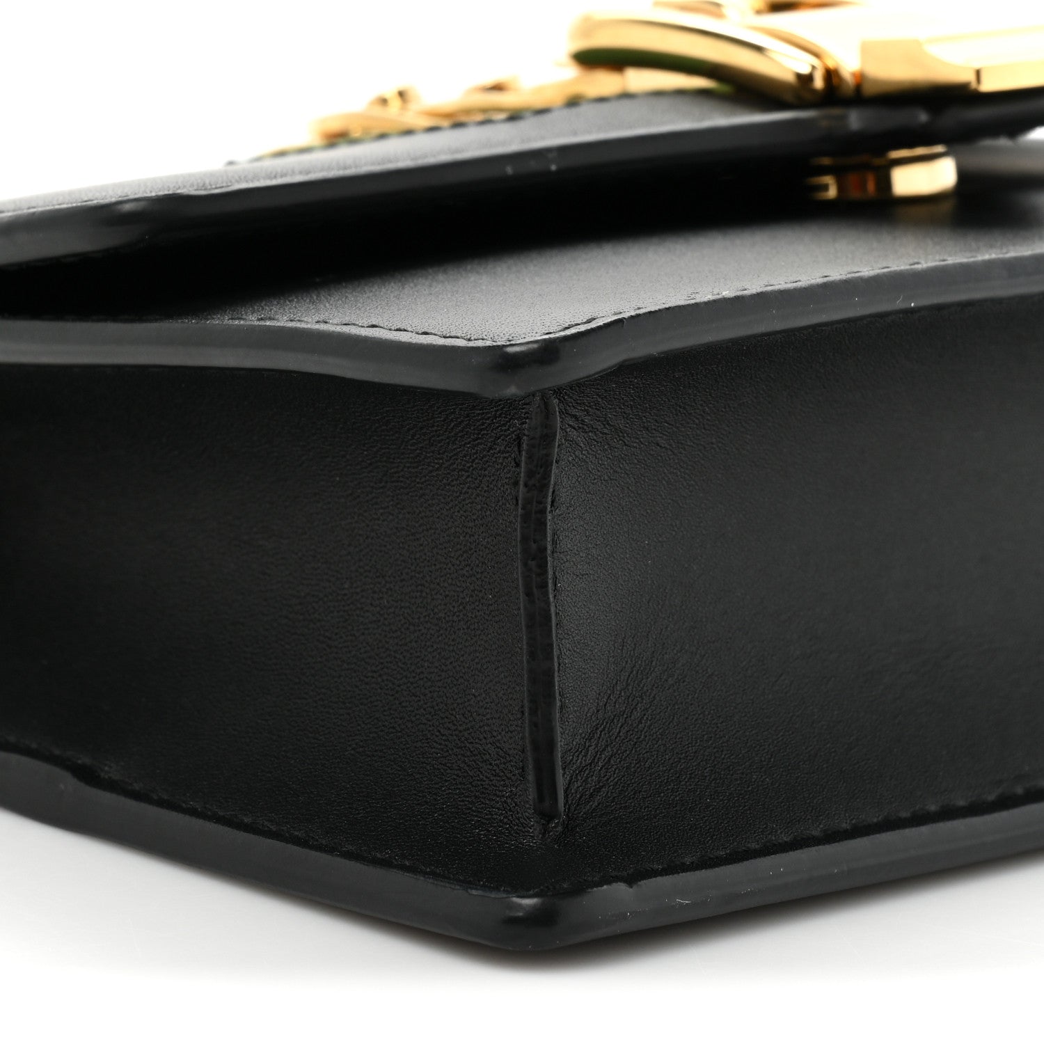 Gucci Calfskin Super Mini Sylvie Chain Shoulder Bag Black 8 of 9
