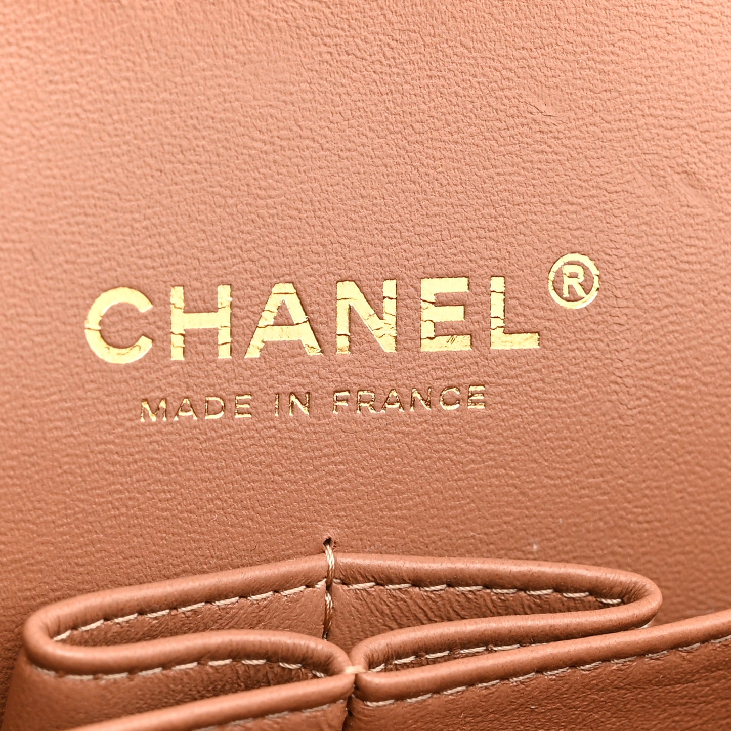 Lambskin Quilted Medium Double Flap Brown