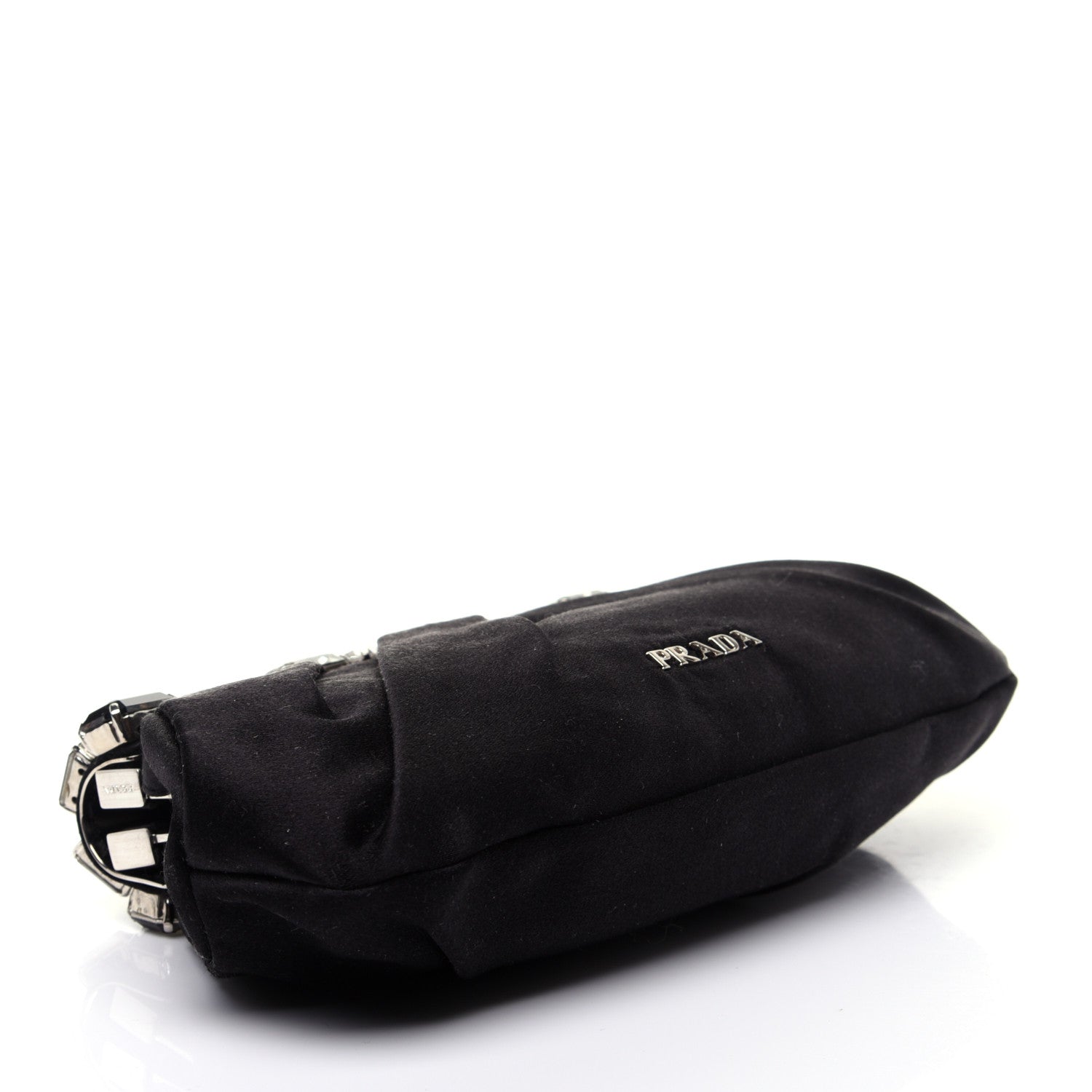 Prada Satin Stones Clutch Black 4 of 12
