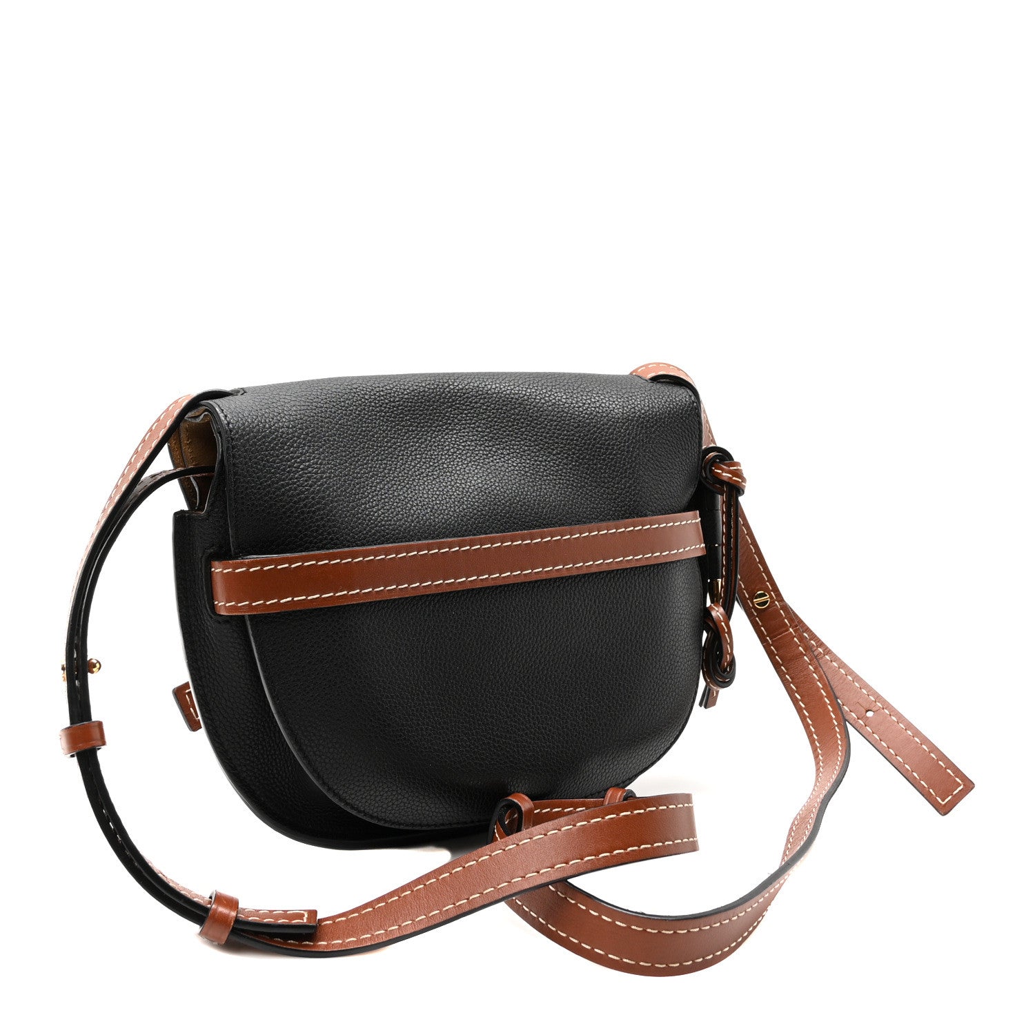 Loewe Grained Calfskin Small Gate Crossbody Bag Pecan Black 3 of 9