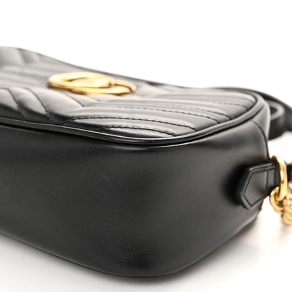 Gucci Calfskin Matelasse Small GG Marmont Chain Shoulder Bag Black 10 of 10