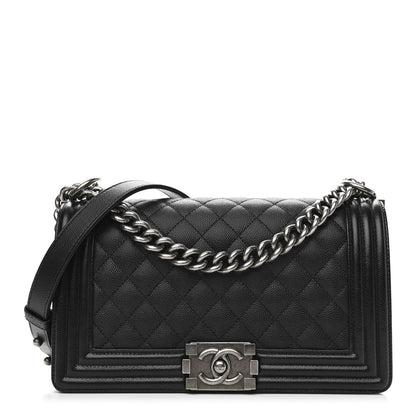 Chanel Caviar Quilted Medium Boy Flap Black 1 of 12