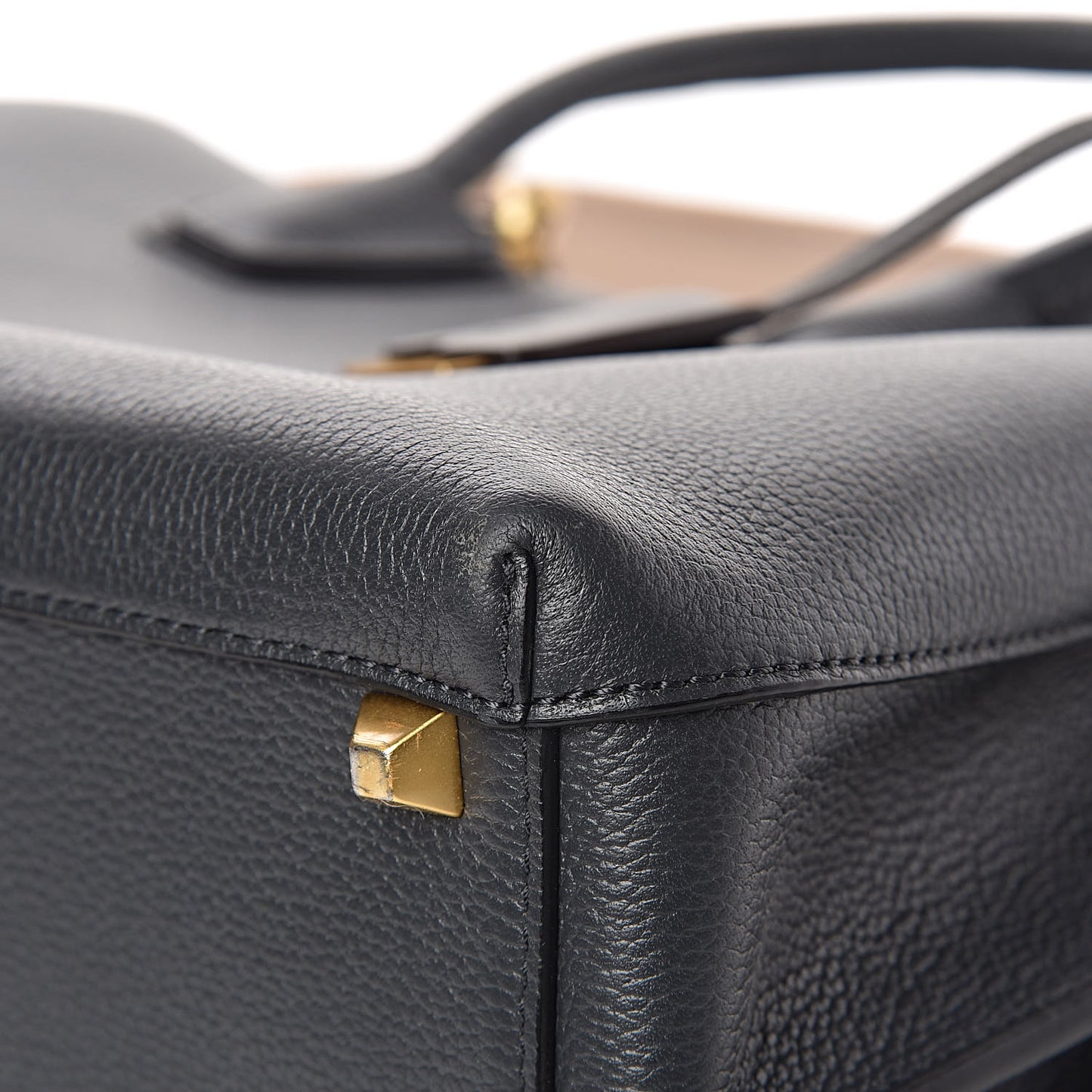 Grained Calfskin Medium Milla Tote Phantom Grey