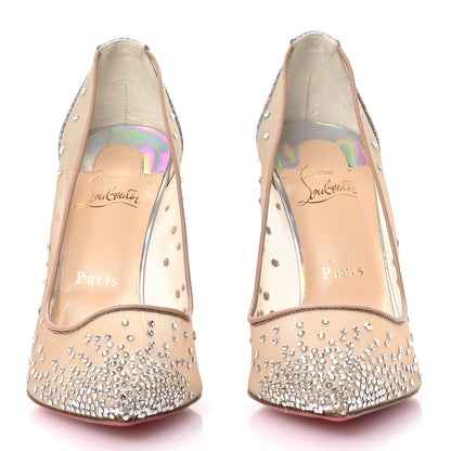 Christian Louboutin Rete Glitter Mini Specchio Strass Follies 100 Pumps 39.5 Version Jeans 3 of 7