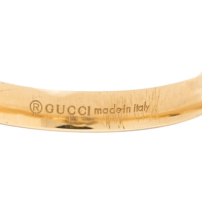 Gucci 18K Yellow Gold Turquoise Diamond Le Marche Des Merveilles Feline Ring 53 6.25 7 of 8