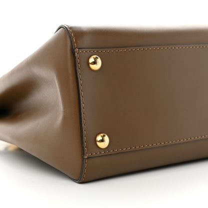 Fendi Vitello Morgan Fabric Jacquard Pequin Medium Peekaboo Iconic Satchel Foresta Tobacco Black 9 of 10