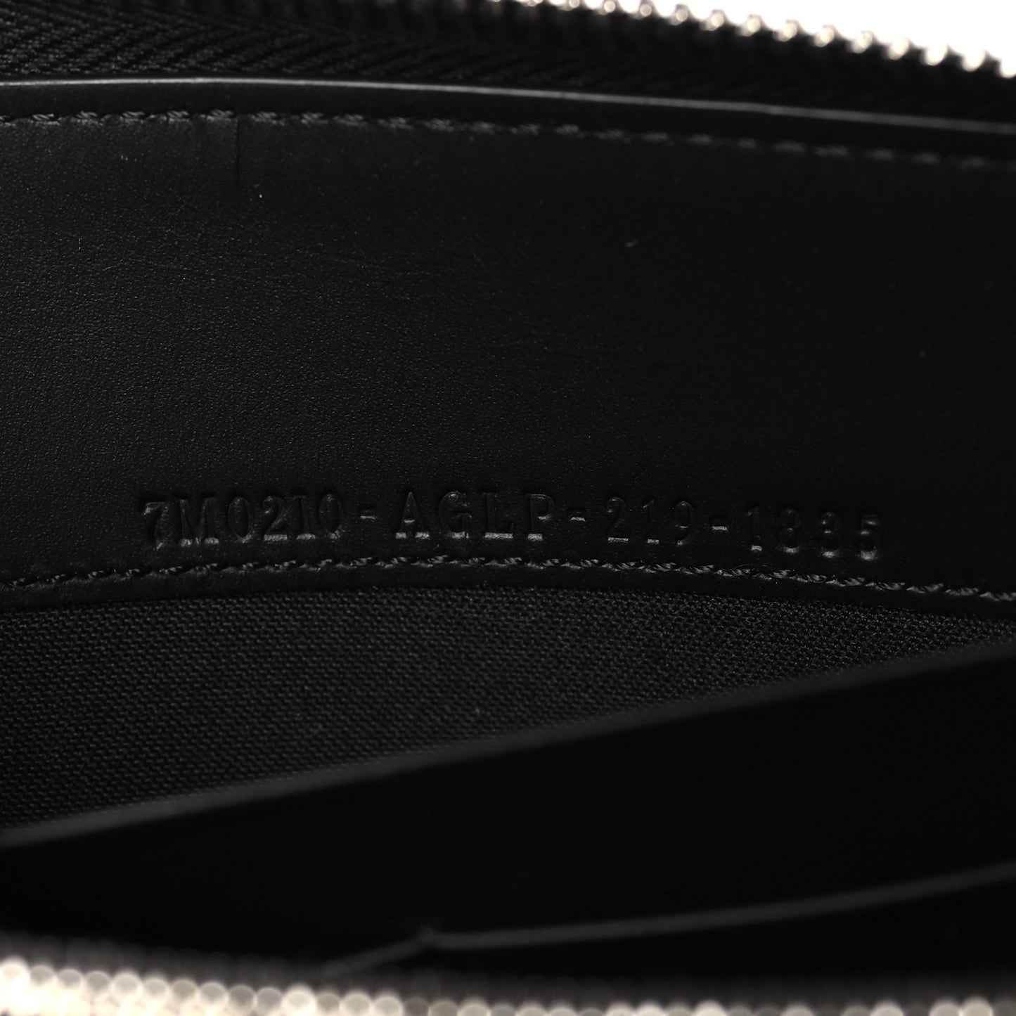 Vitello Grace Light Micro FF Embossed Zip Around Wallet Asfalto Black