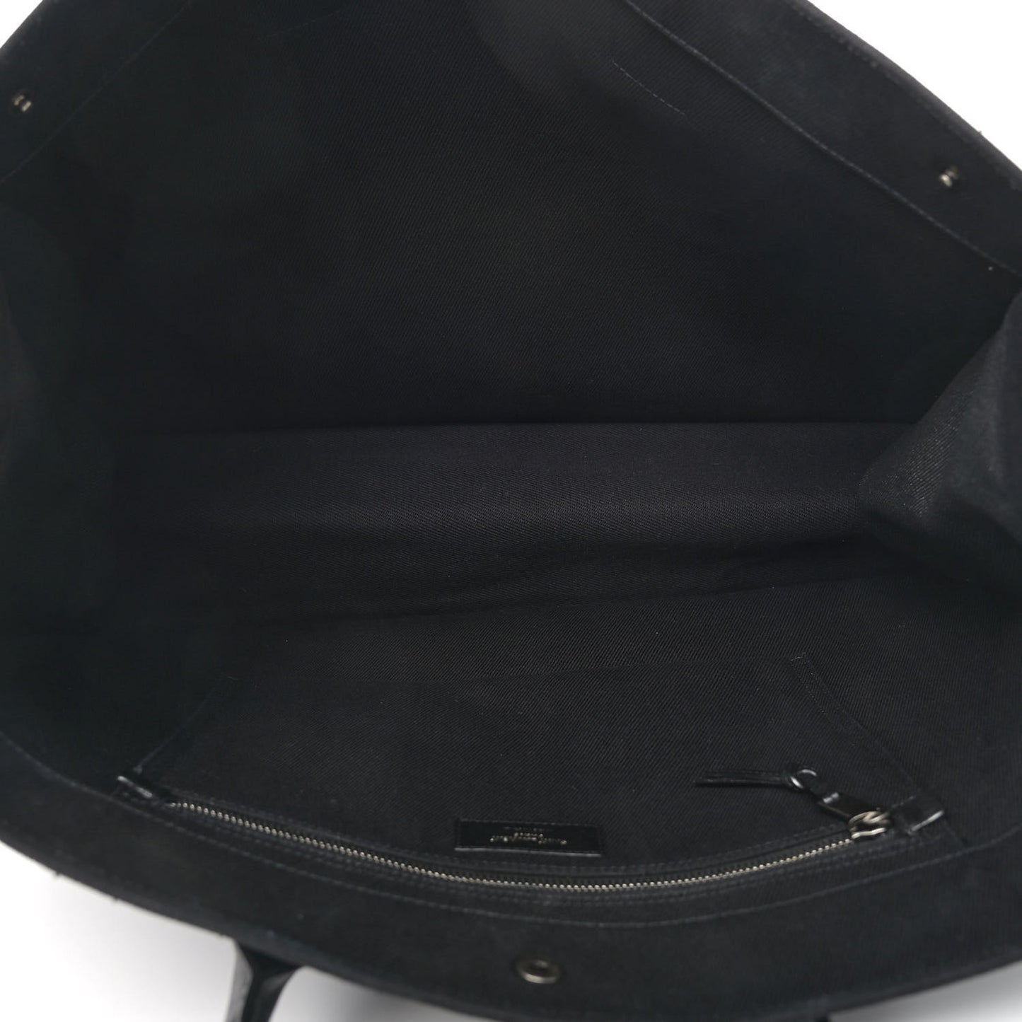Linen Calfskin Rive Gauche Tote Black