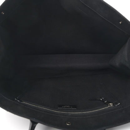 Saint Laurent Linen Calfskin Rive Gauche Tote Black 5 of 10
