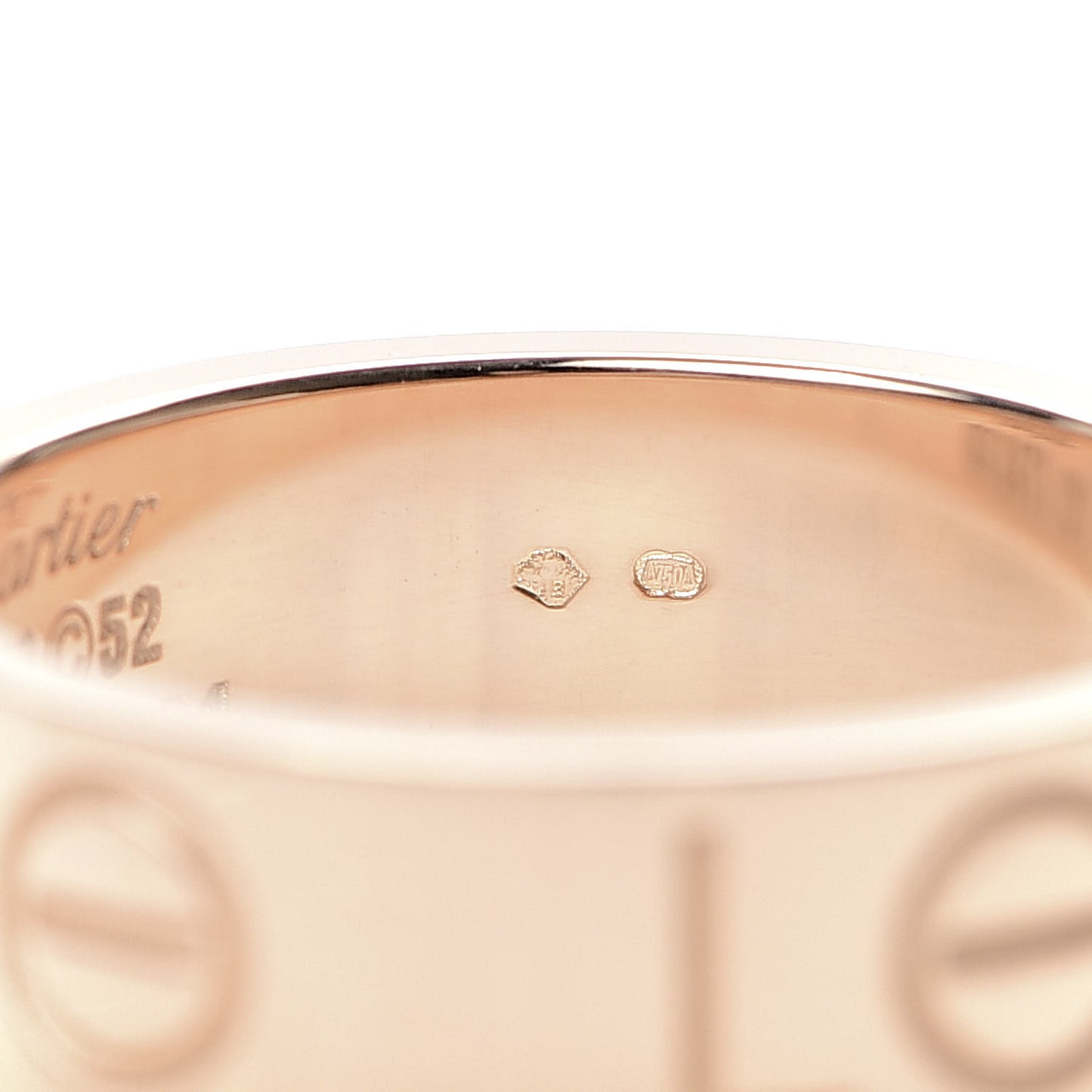 18K Pink Gold 5.5mm Engraved LOVE Ring 52 6