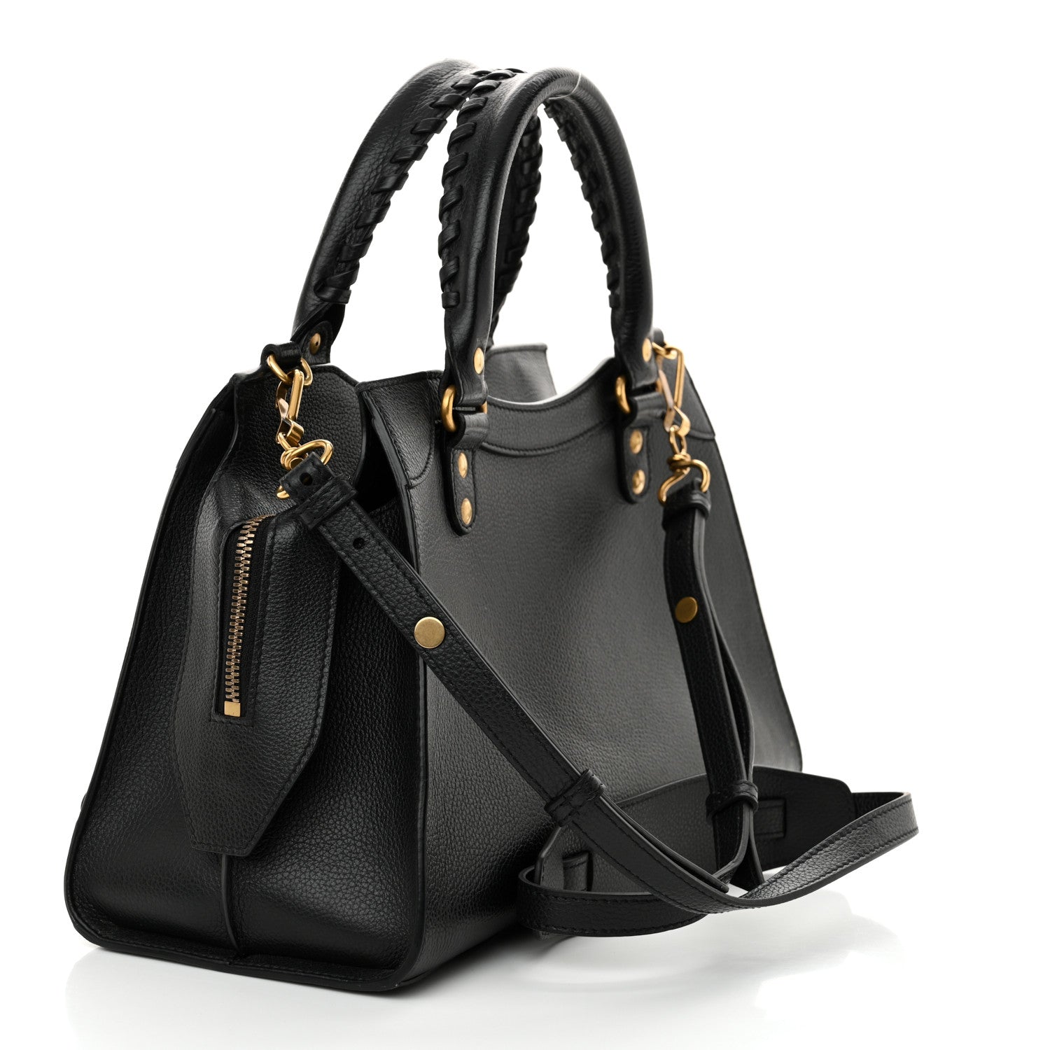 Balenciaga Grained Calfskin Neo Classic Gold Hardware S City Black 3 of 12
