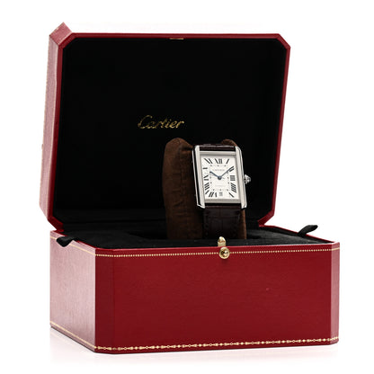Cartier Stainless Steel Alligator 31mm Tank Solo Automatic Watch Brown 5 of 5
