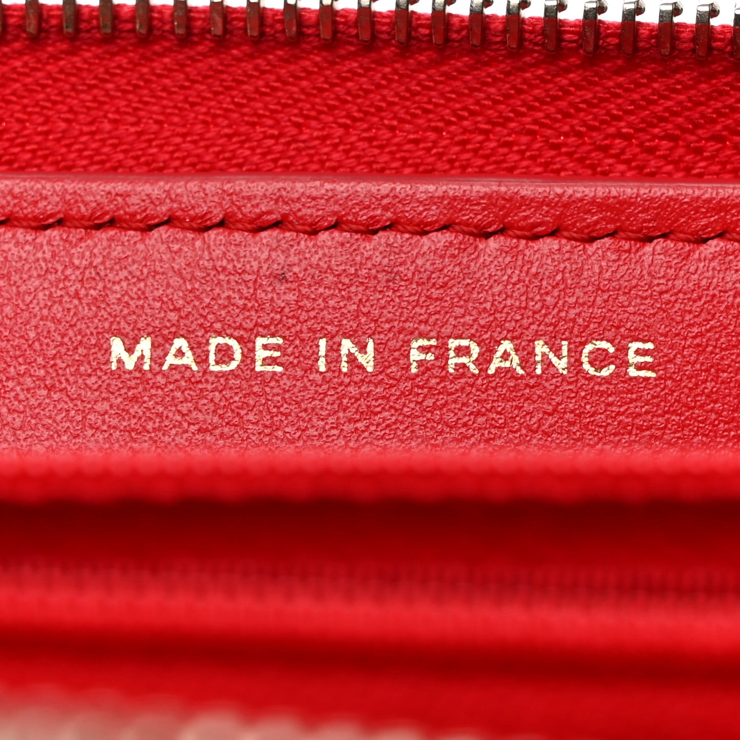 Lambskin Quilted Gusset Zip Around Wallet Red