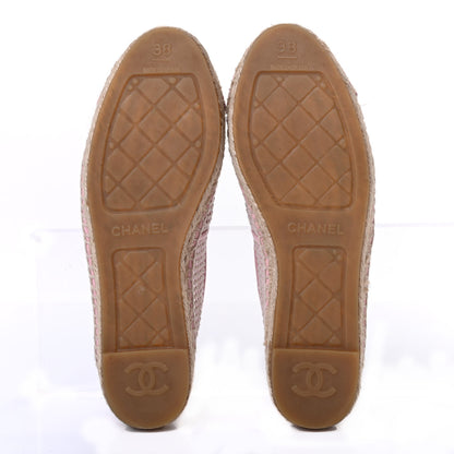 Chanel Mesh Lambskin CC Espadrilles 38 Light Pink Beige 4 of 4