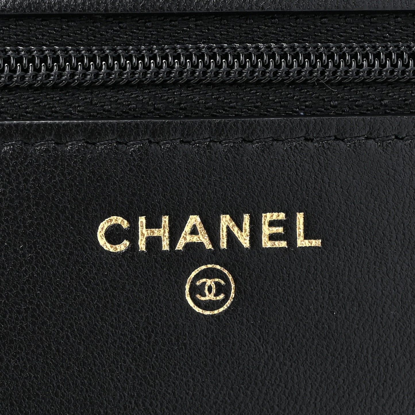 Lambskin Quilted Wallet On Chain WOC Black