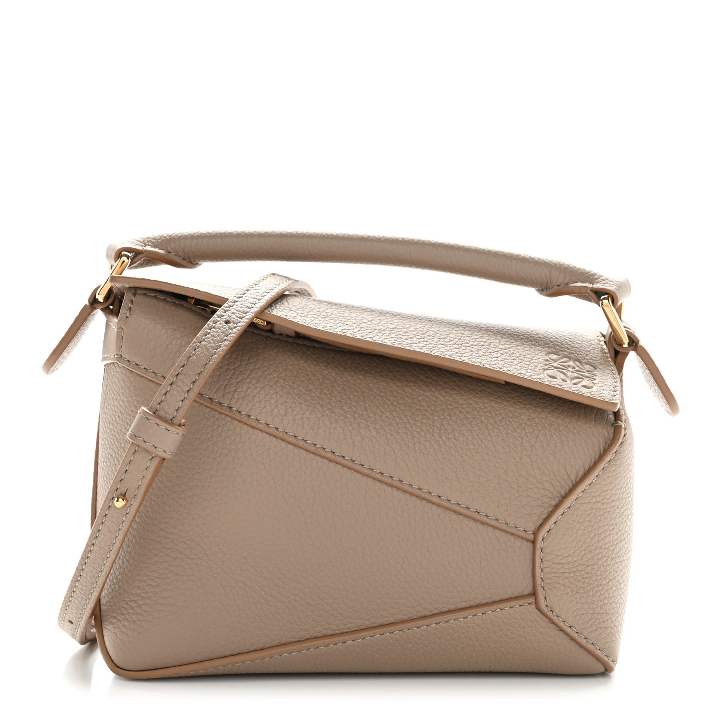Soft Grained Calfskin Mini Puzzle Edge Bag Sand