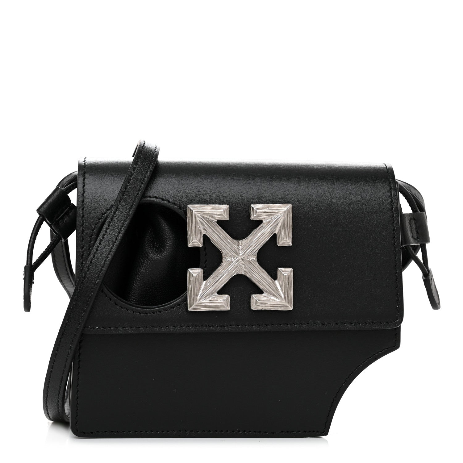 Off-White Calfskin Jitney 0.7 Meteor Bag Black 1 of 12