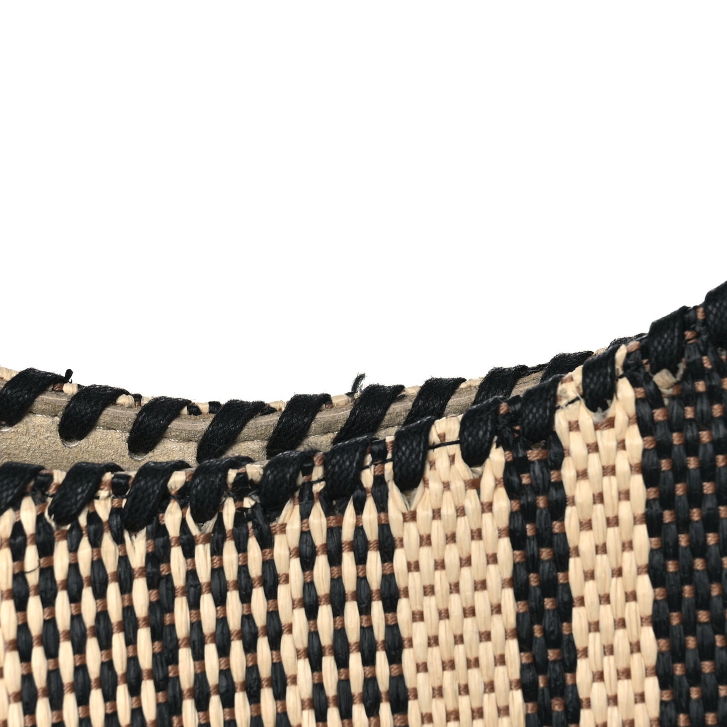 Raffia Large Striped Falabella Tote Bag Black