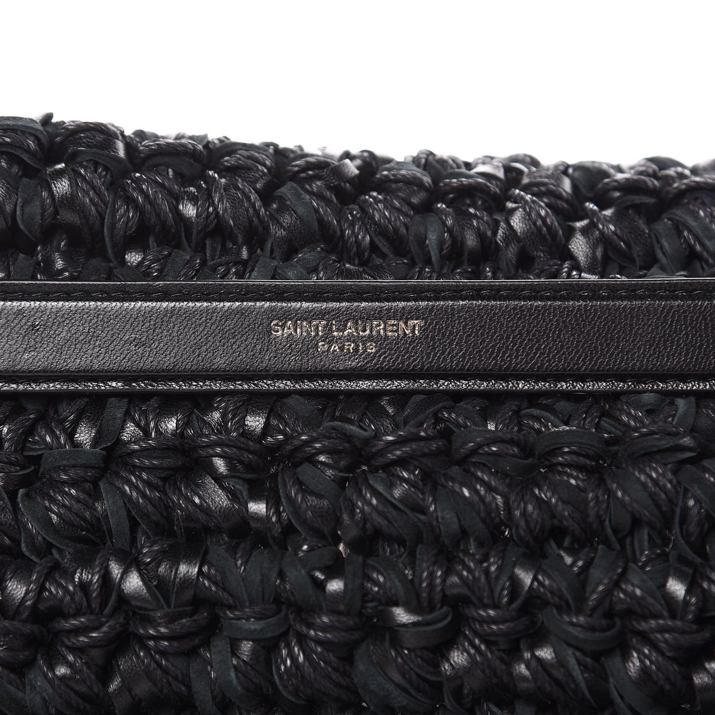 Woven Calfskin Medium Monogram Kate Satchel Black