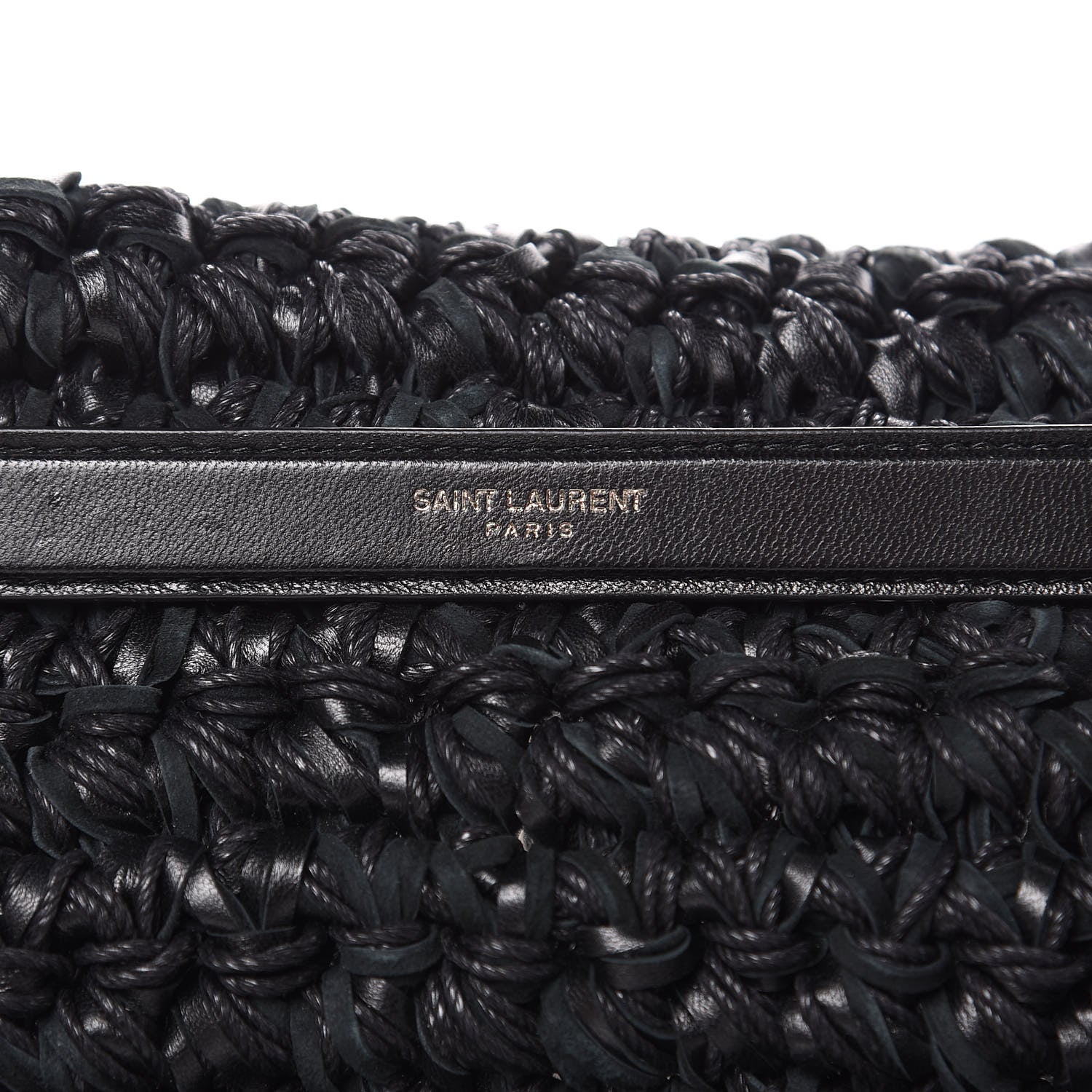 Saint Laurent Woven Calfskin Medium Monogram Kate Satchel Black 6 of 11