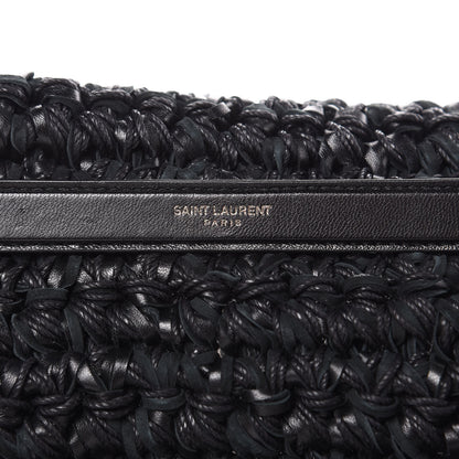Saint Laurent Woven Calfskin Medium Monogram Kate Satchel Black 6 of 11