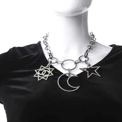 Chanel Ruthenium Crystal CC Star Moon Star Necklace 2 of 5