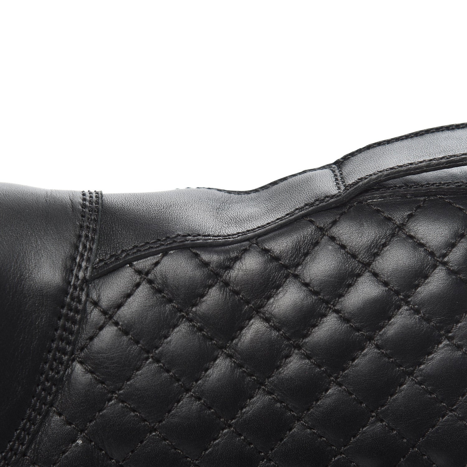 Chanel Calfskin Quilted Lace Up Combat Boots 37 Black 21 of 26