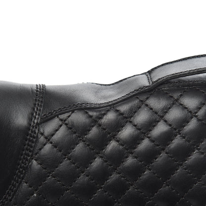 Chanel Calfskin Quilted Lace Up Combat Boots 37 Black 21 of 26