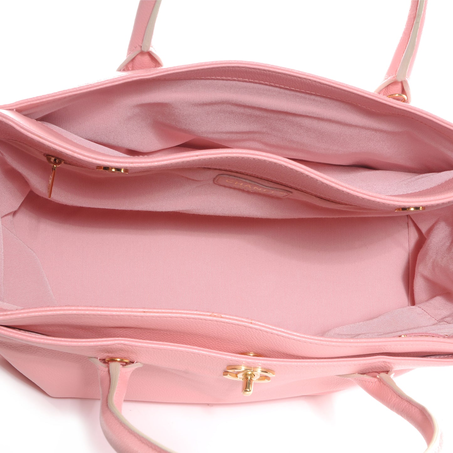 Calfskin Cerf Shopper Tote Pink