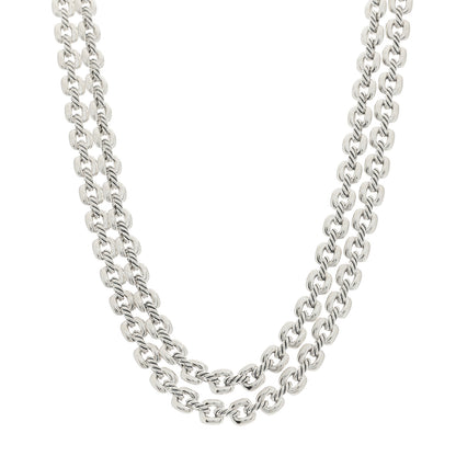 David Yurman Sterling Silver Thoroughbred Cushion Link Double Row Necklace 2 of 4