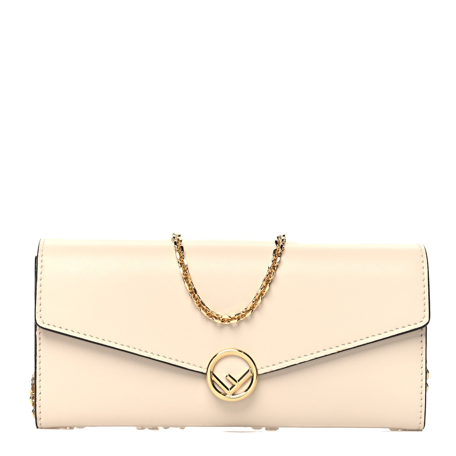Fendi Vitello Liberty Lucido F is Fendi Continental Envelope Wallet on Chain Camelia 1 of 10