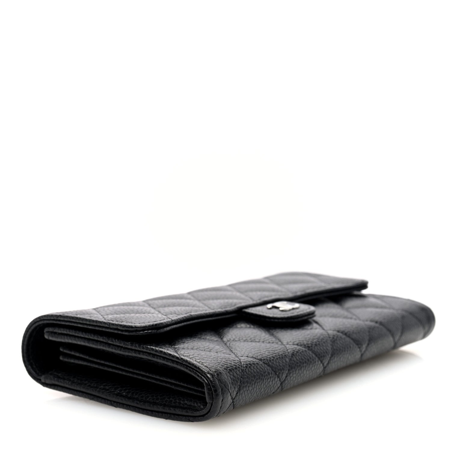 Chanel Caviar Quilted Large Gusset Flap Wallet Black 4 of 7