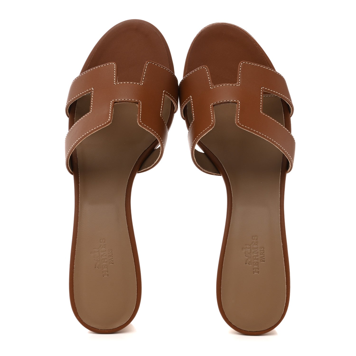 Hermes Calfskin Oasis Sandals 40 Gold 2 of 9