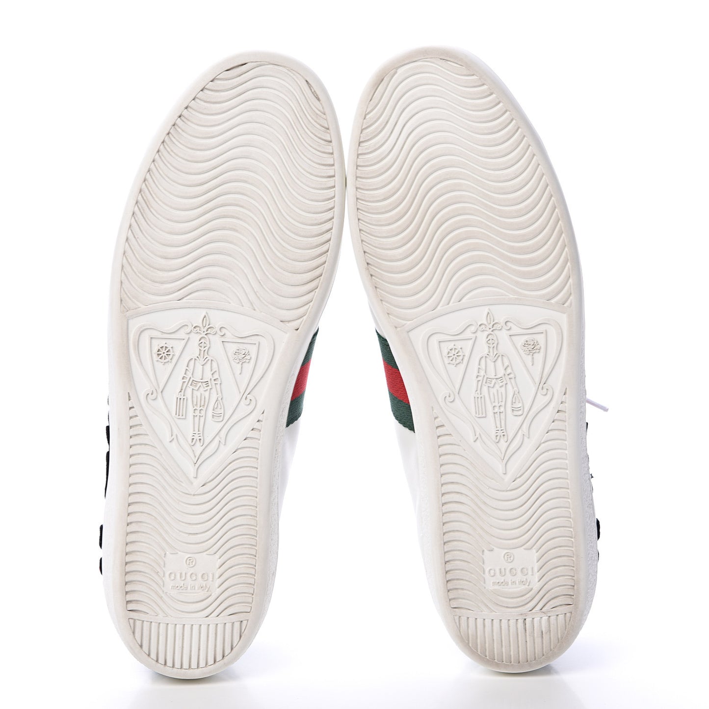 Calfskin Web Floral Embroidered Womens Ace Sneakers 38.5 White
