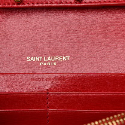 Saint Laurent Smooth Calfskin Monogram Sulpice Chain Wallet Red 6 of 10