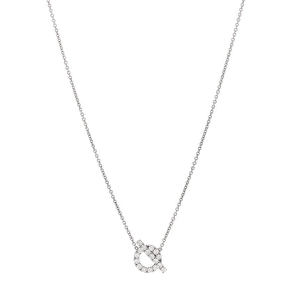 Hermes 18K White Gold Diamond Finesse Pendant Necklace 1 of 6