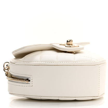 Chanel Lambskin Quilted CC In Love Heart Clutch With Chain White 9 of 11