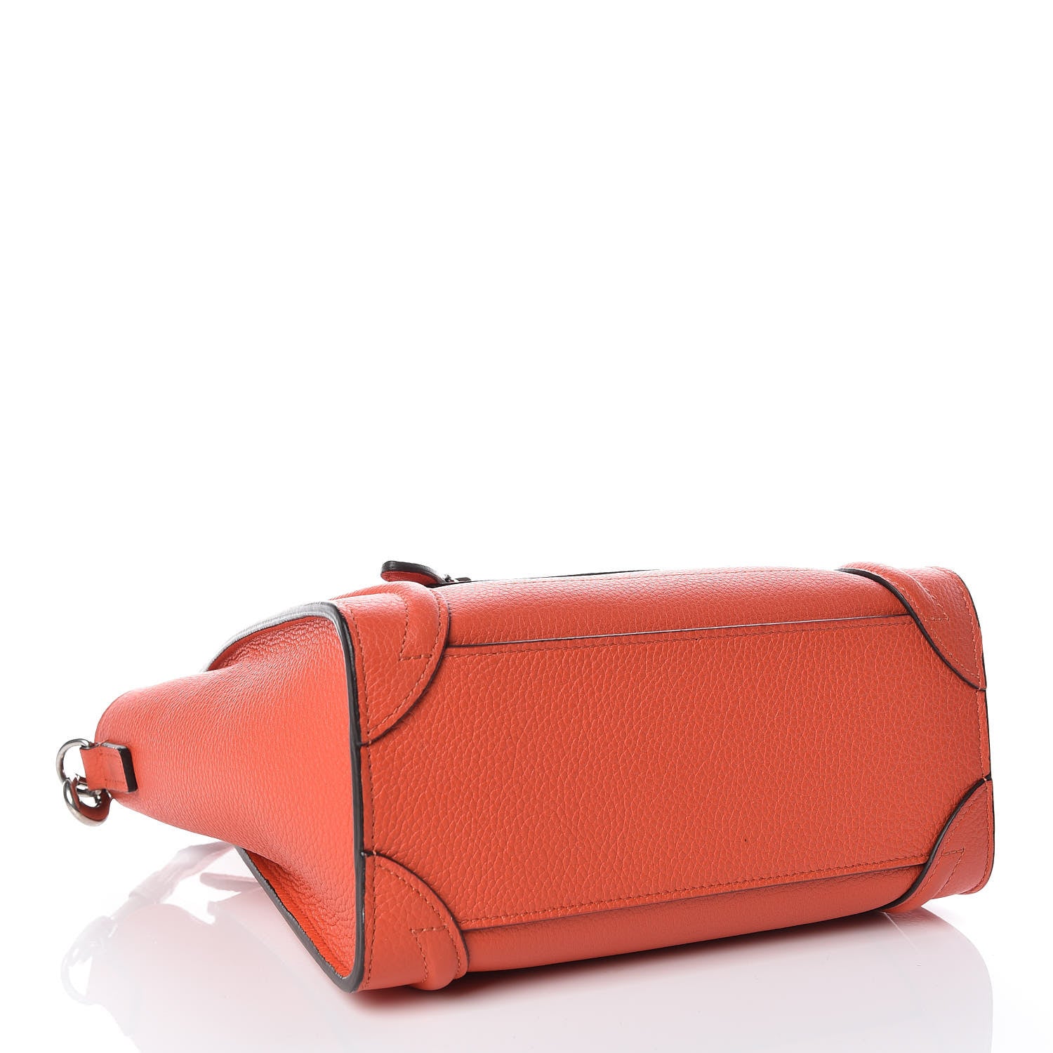 Celine Drummed Calfskin Nano Luggage Vermillion 4 of 9