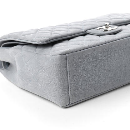 Chanel Iridescent Caviar Quilted Maxi Double Flap Grey 6 of 10