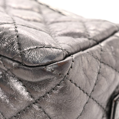 Chanel Metallic Aged Calfskin Quilted Small Reissue Camera Case Dark Silver 11 of 14