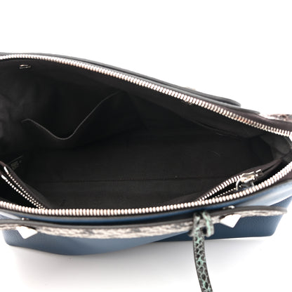 Fendi Vitello Dolce Elaphe Medium By The Way Boston Bag Blue Multicolor 5 of 10