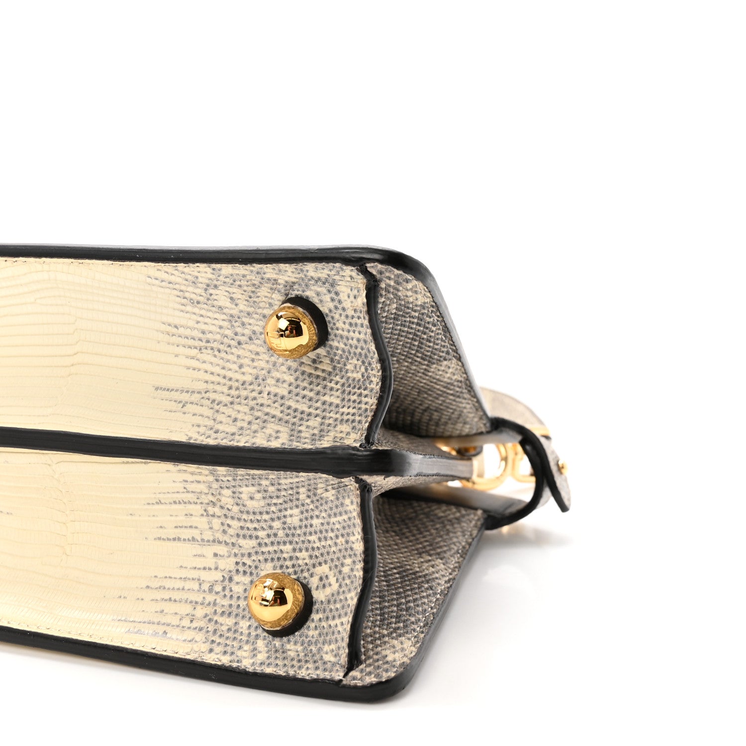 Fendi Lizard Togo Lucido Petite Peekaboo I SEE U Satchel Roccia 9 of 9