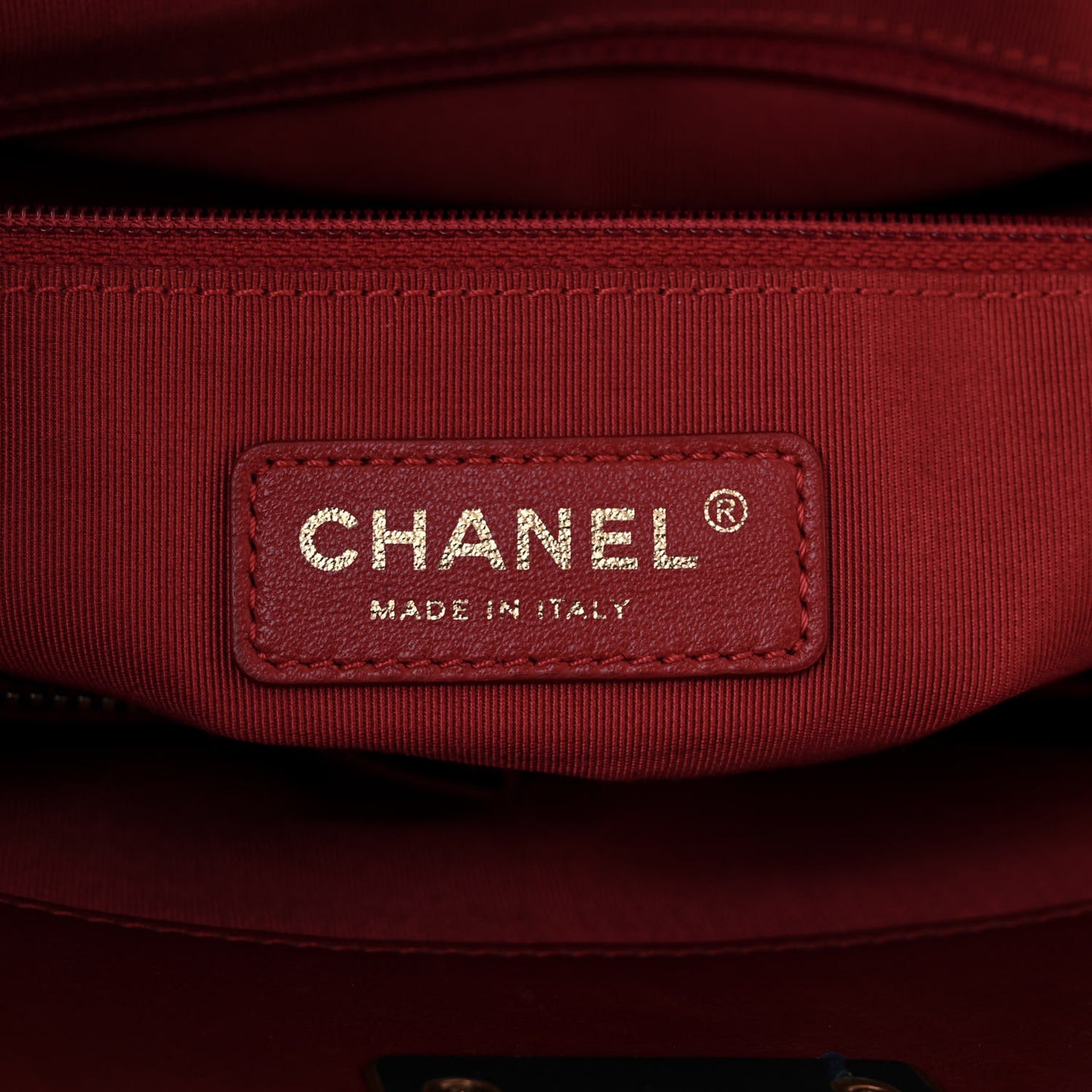 Lambskin Quilted Boy Shopping Tote Dark Red