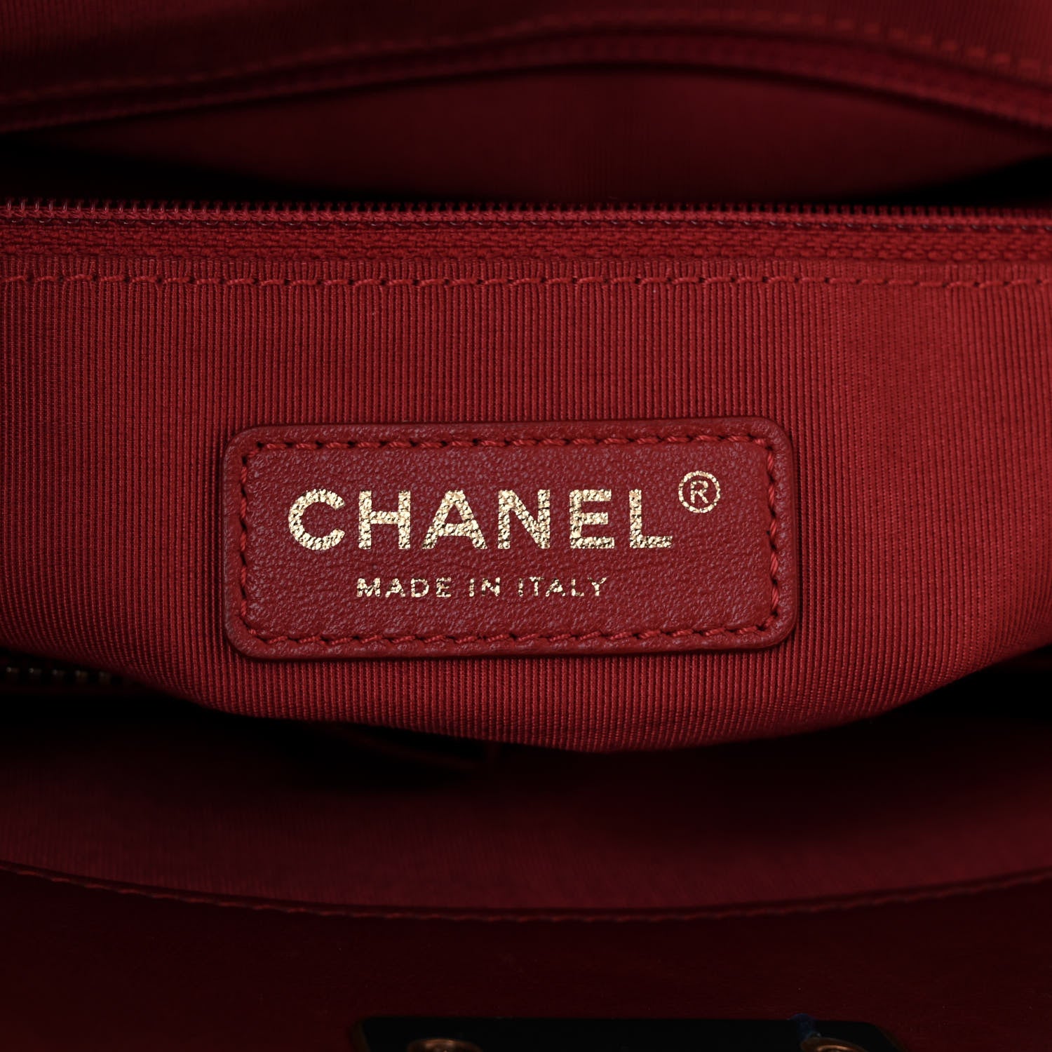 Chanel Lambskin Quilted Boy Shopping Tote Dark Red 6 of 11