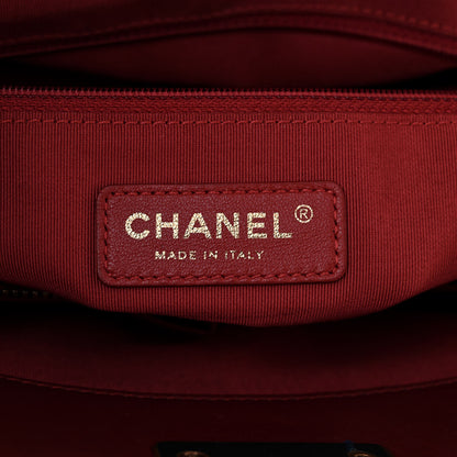 Chanel Lambskin Quilted Boy Shopping Tote Dark Red 6 of 11