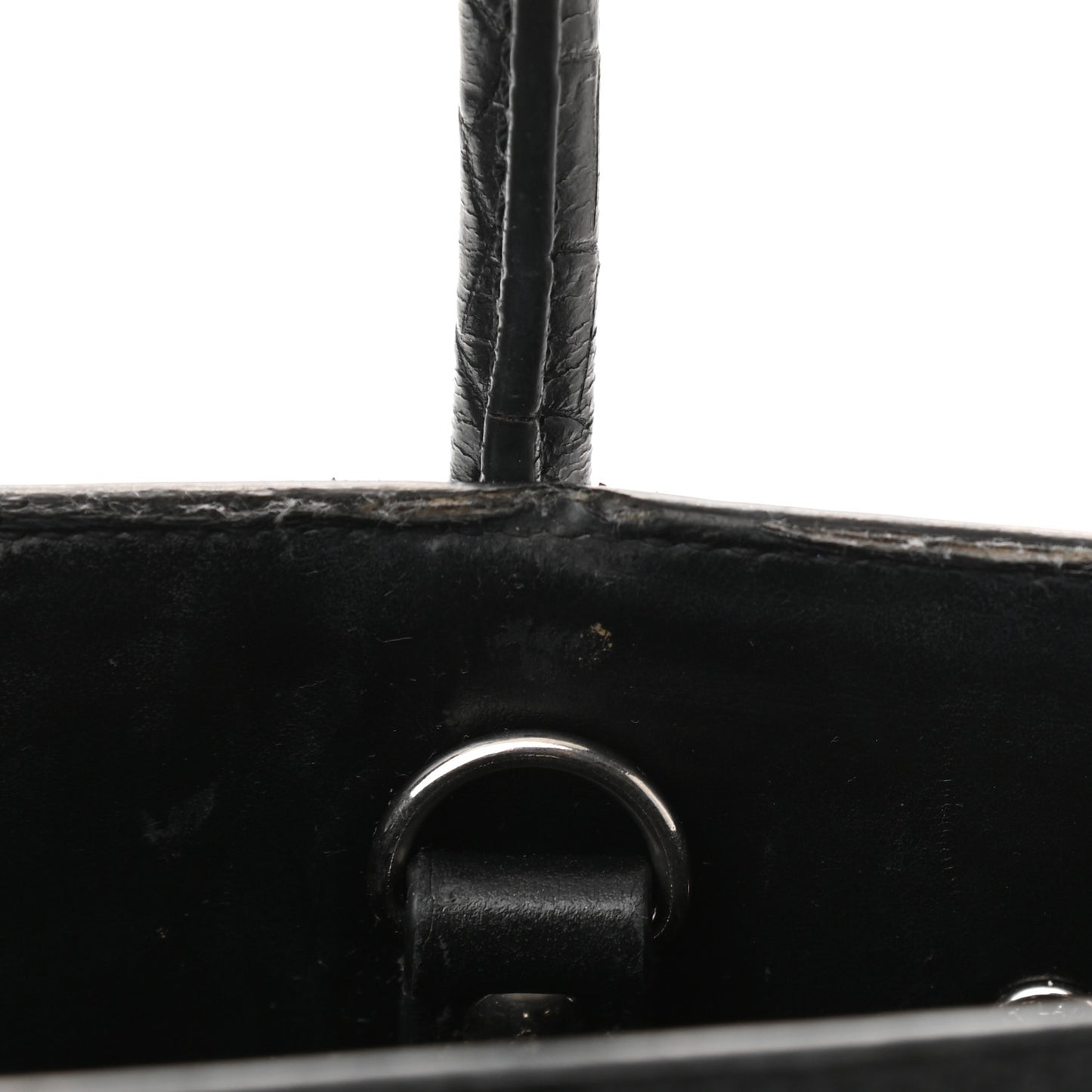 Calfskin Crocodile Embossed Baby Sac De Jour Black