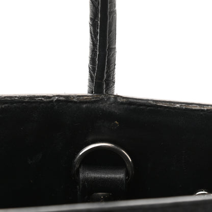 Saint Laurent Calfskin Crocodile Embossed Baby Sac De Jour Black 21 of 28