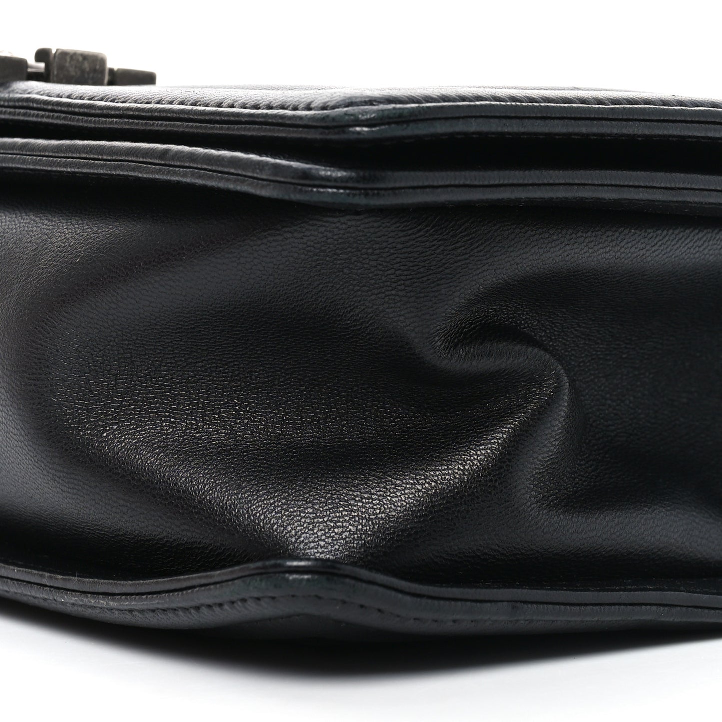 Lambskin Quilted Medium Boy Flap Black